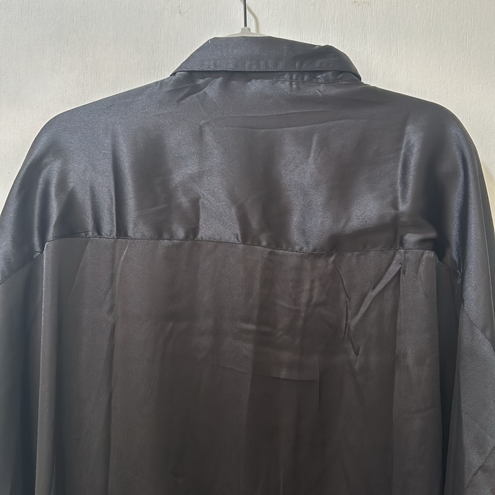 ASOS DESING BUTTON UP DRESS SHIRT BLACK LONG SLEEVE MEN Sz 3XL - Picture 4 of 10